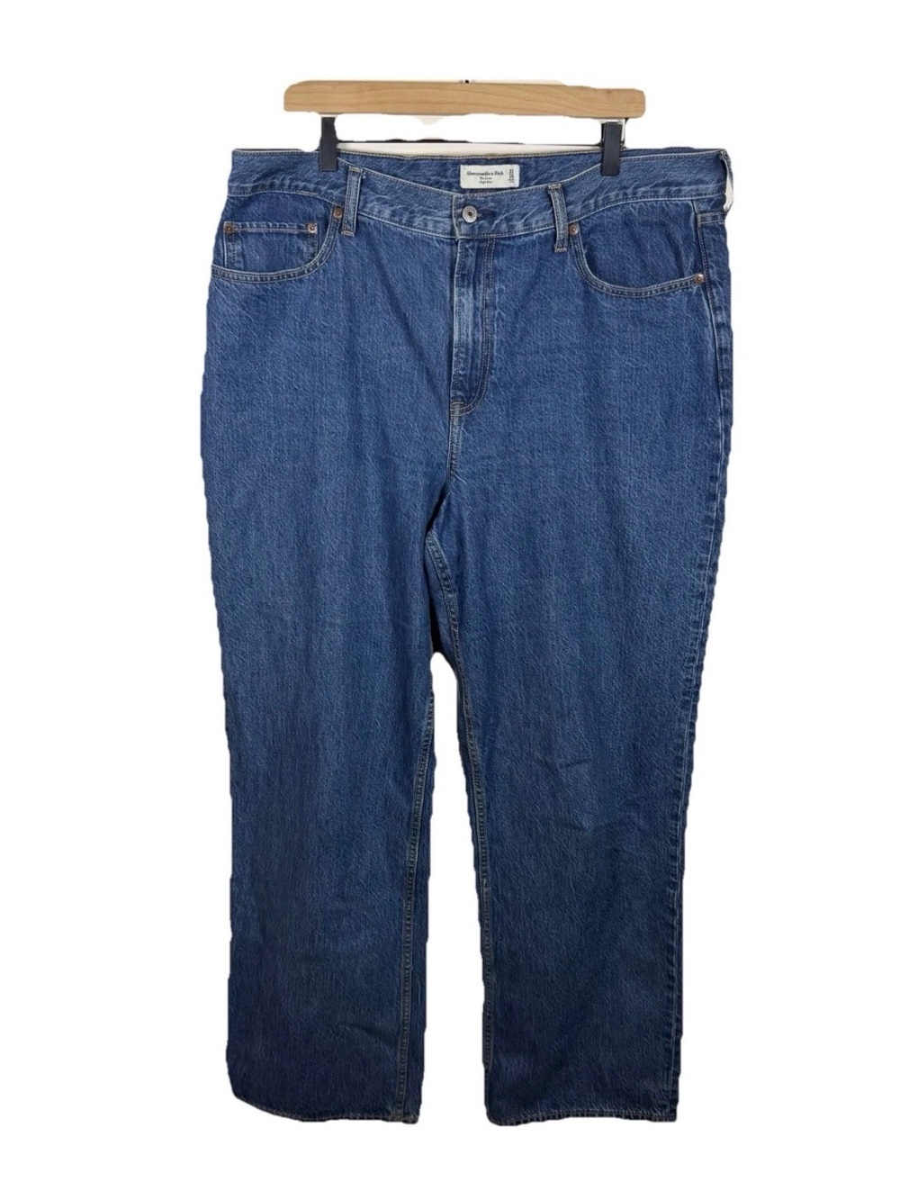 Abercrombie & Fitch The Loose High Rise Jeans Size 33L Tall Baggy Straight Leg